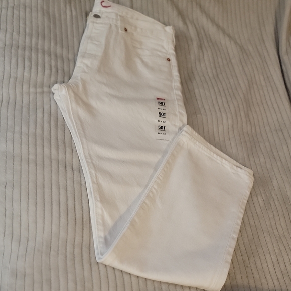 Levi's Men's 501 Crisp White Straight Jeans